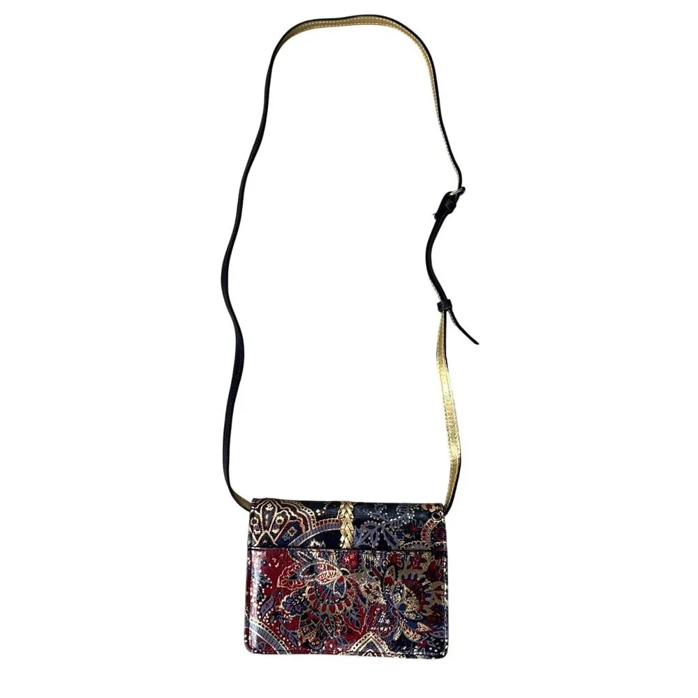 Patricia Nash Floral Leather Crossbody Shoulder Bag Purse Removable Strap Clutch - Picture 3 of 12